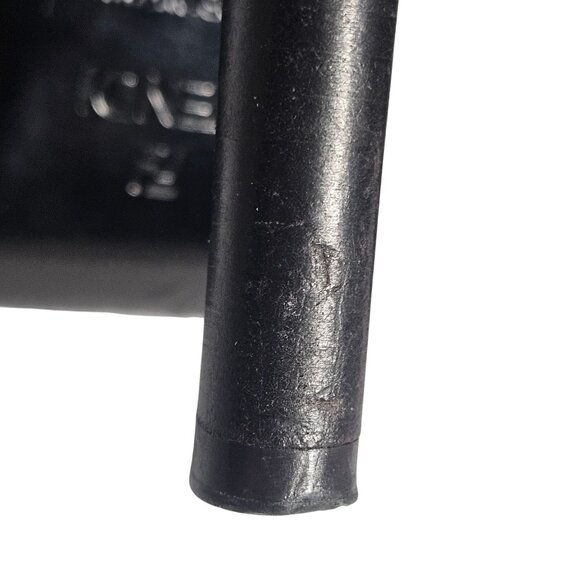 Fendi Women Peep Toe Slingback Heels Black 38.5 Patent Suede Power Glam Flawed - Picture 12 of 15